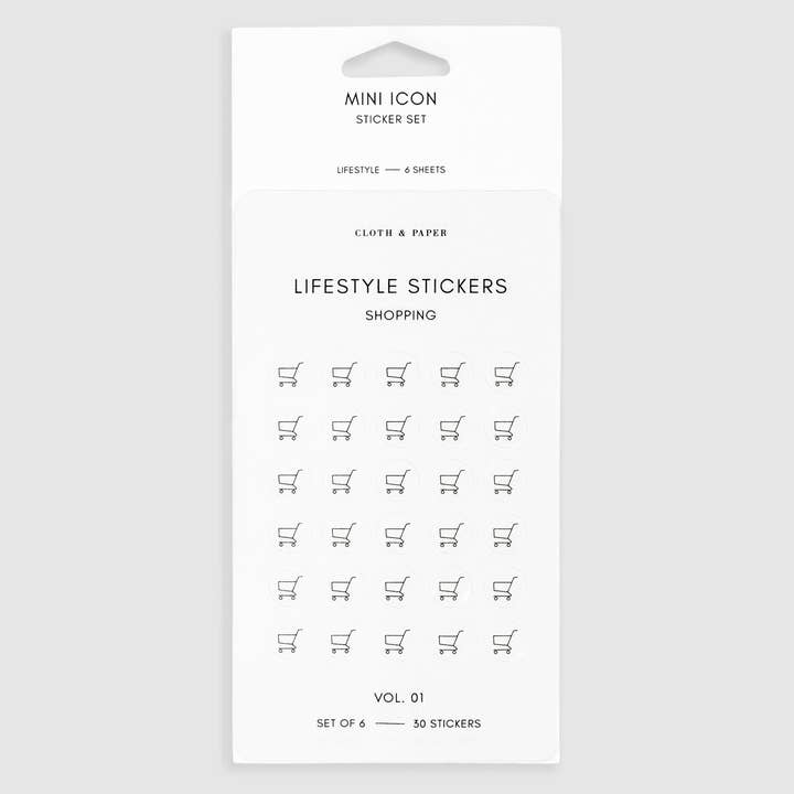 Transparent Mini Icon Stickers | Lifestyle for wholesale on Faire