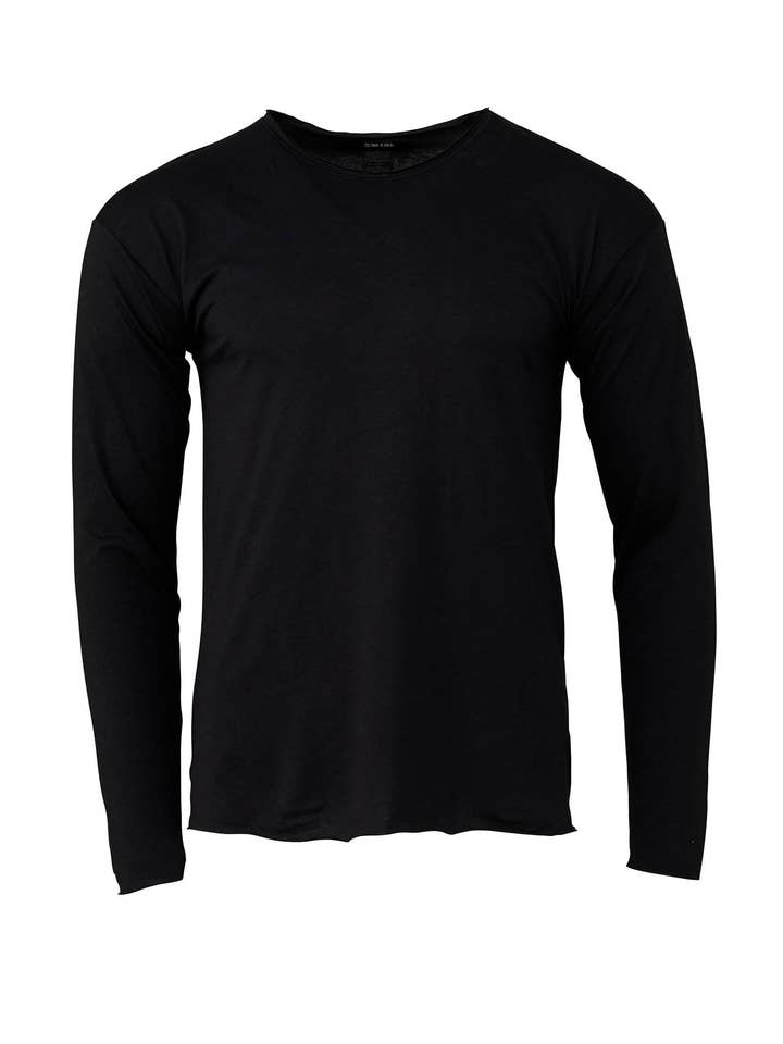 Collo Grezzo Manica Lunga - Nero per la vendita all'ingrosso da parte di Ocean Rebel