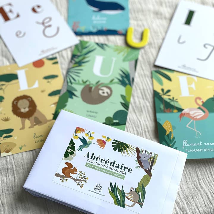Papier curieux - Wholesale Learning Cards - Kids & Baby - Montessori animal alphabet cards for children