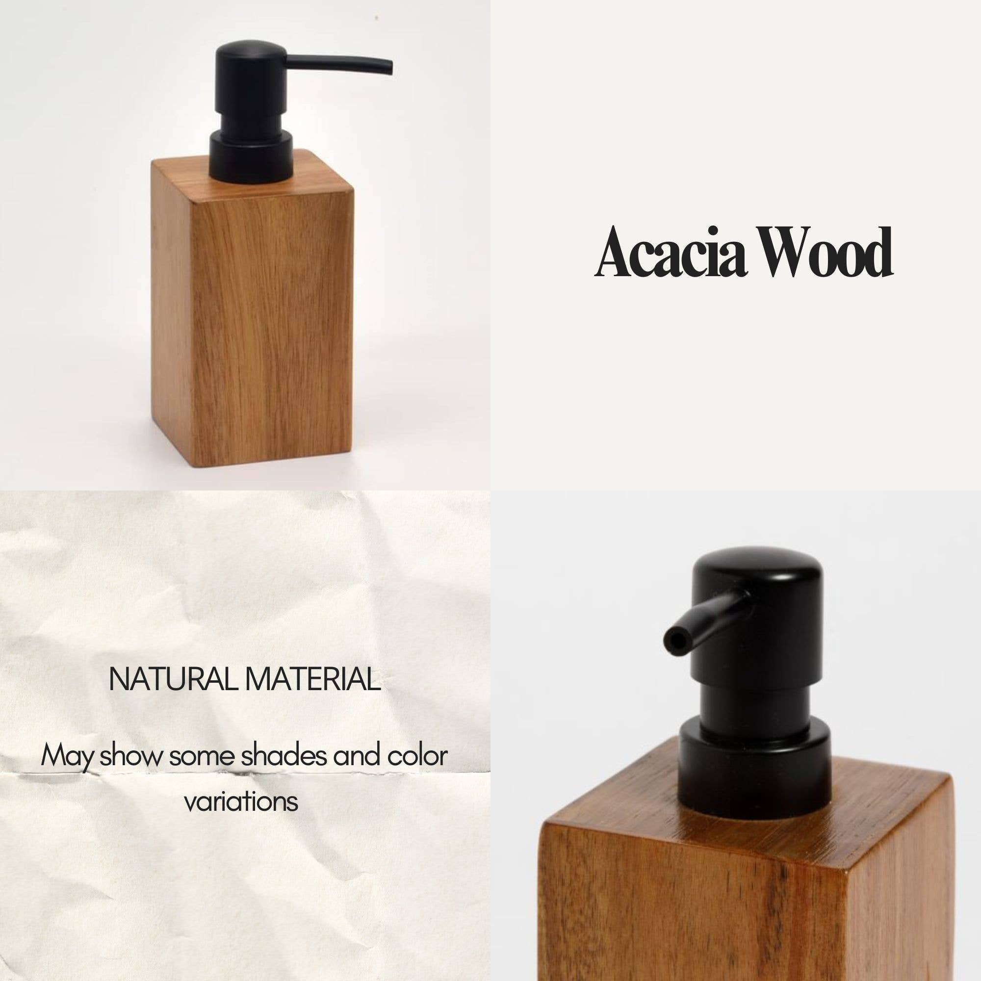 Evideco French Home Goods - Wholesale Soap Dispenser - Bath Hand Soap and Lotion Dispenser Pump Bottle Acacia5