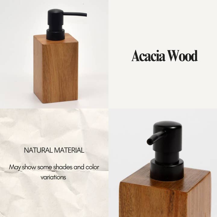 Evideco French Home Goods - Wholesale Soap Dispenser - Bath Hand Soap and Lotion Dispenser Pump Bottle Acacia5