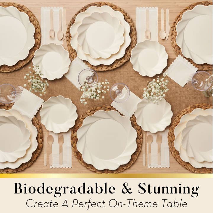 Sophistiplate - Wholesale Disposable Plate - Simply Eco Extra Large Plate- Cream/8pk2