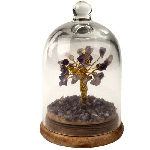 Benjamin International - Wholesale Decorative Tabletop Object - GEMSTONE TREES IN A GLASS DOME