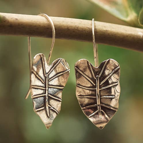 Kalo Leaf Earrings for wholesale by Zaffera Studios