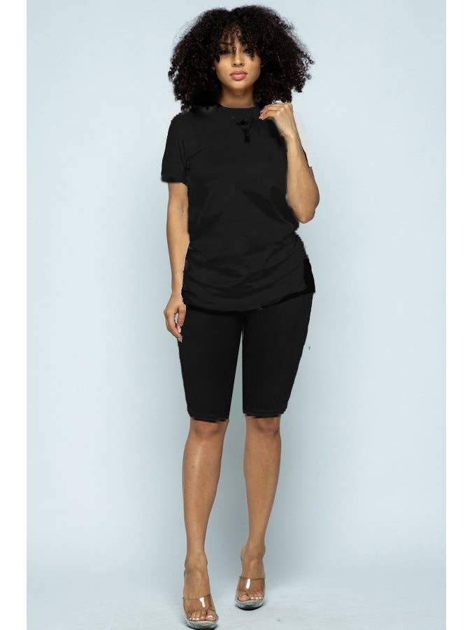 SJL Apparel - Wholesale Activewear Set - Women's - Two Piece Set Women Biker Shorts Sets Casual Tracksuit Summe