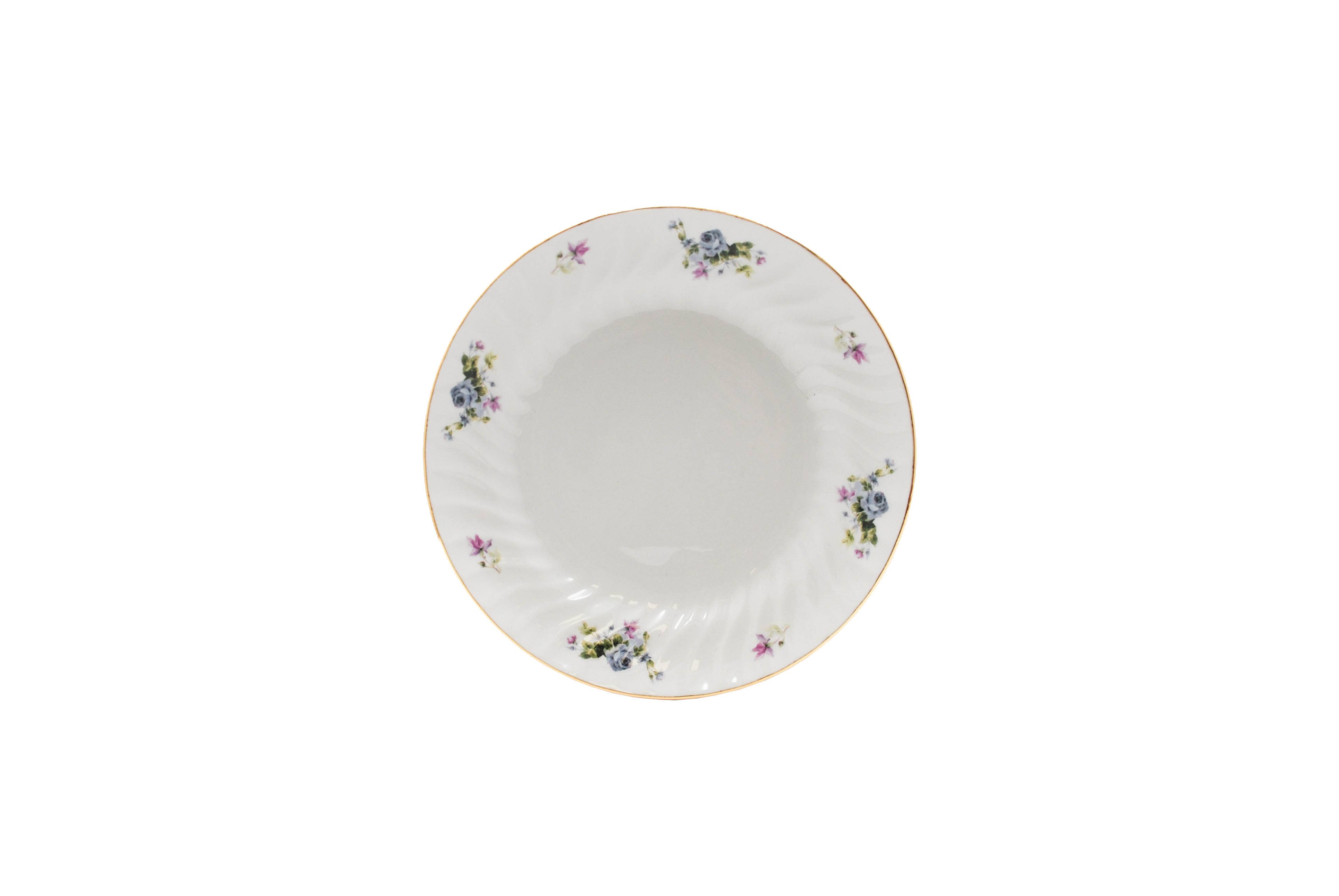 Lynns - Wholesale Bowl - *Elegant 8¼-Inch Porcelain Soup Plate with Rippled Swirls5