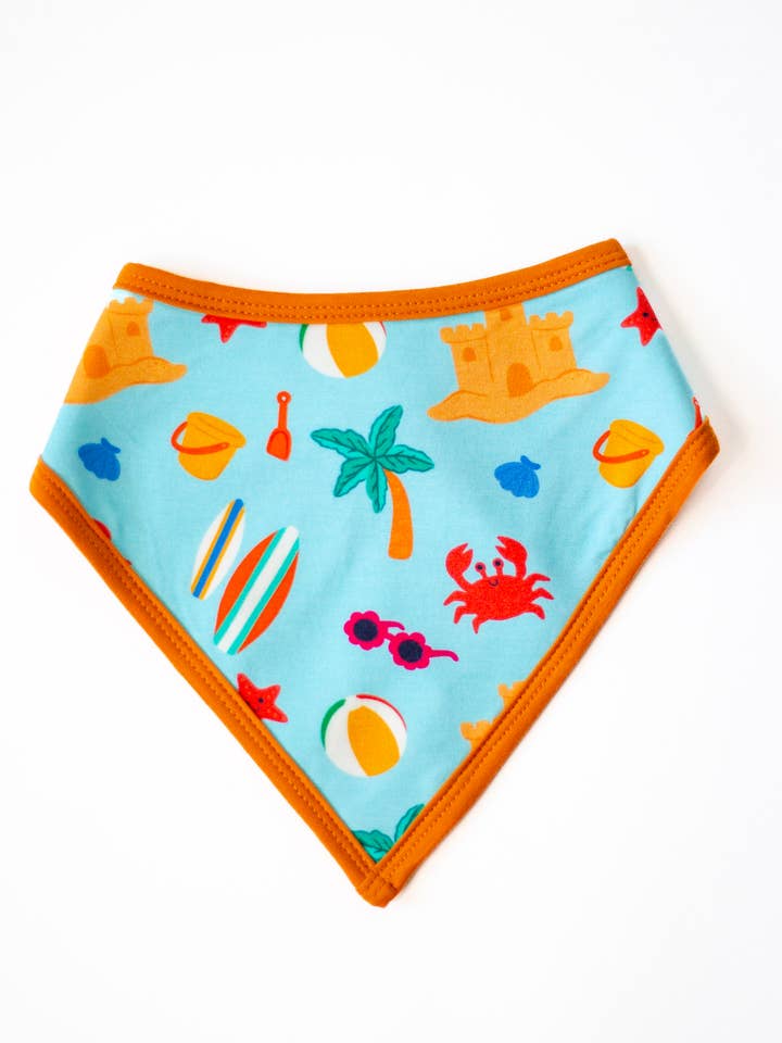 Bamboo Beach Baby Bib Summer Print | Lightweight Bib for wholesale by Rayns Tiny Stitches