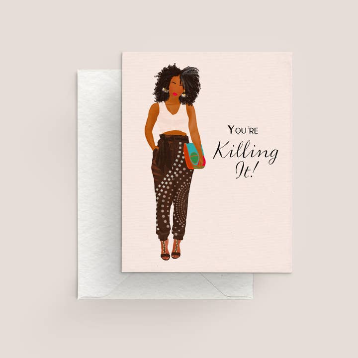 "You're Killing It" Motivational Greeting Card for wholesale by K. Jones