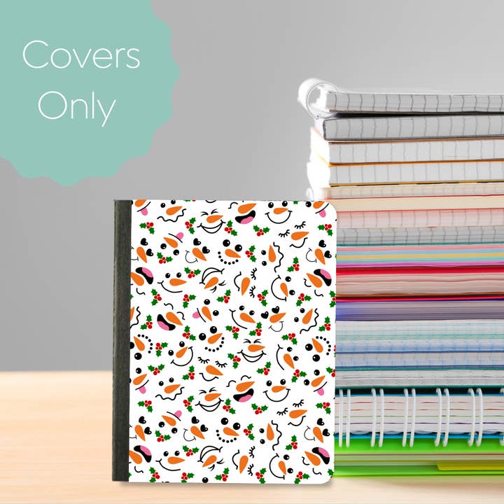Snowman Faces-Mini Composition Notebook Cover for wholesale by Oily Graphic Creations