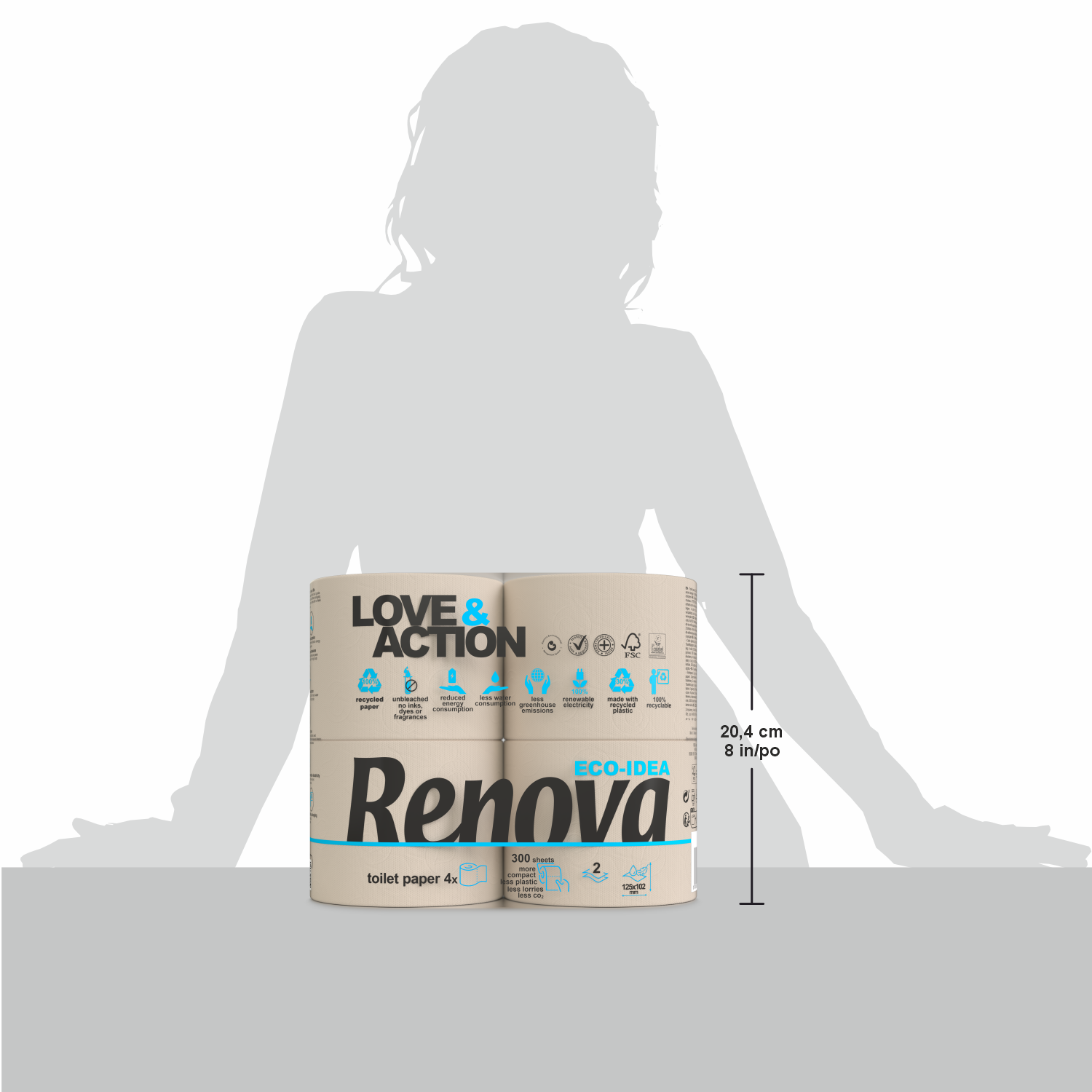 Renova - Wholesale Toilet Paper - Toilet Paper Love & Action Compact1