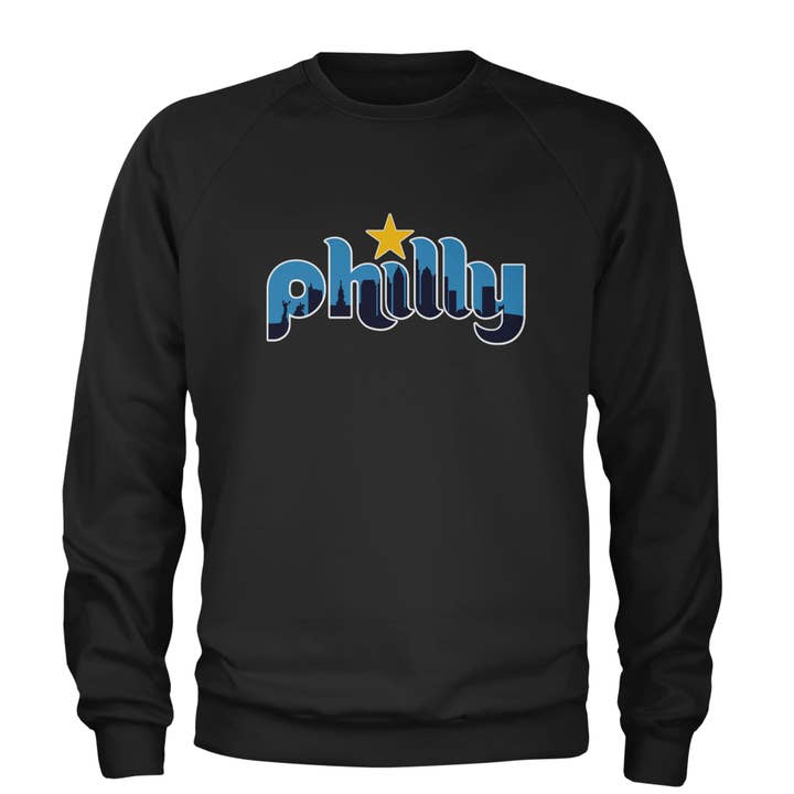 Skyline Philly Philadelphia Adult Crewneck Sweatshirt for wholesale by Expression Tees