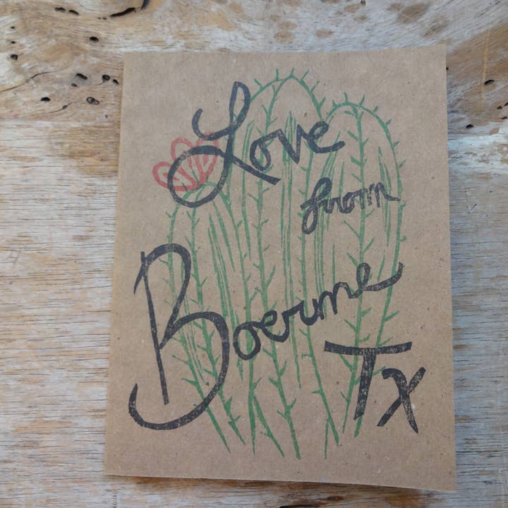 The Foxes Tail - Wholesale Love Card - Love From... Cactus Handmade Note Card1