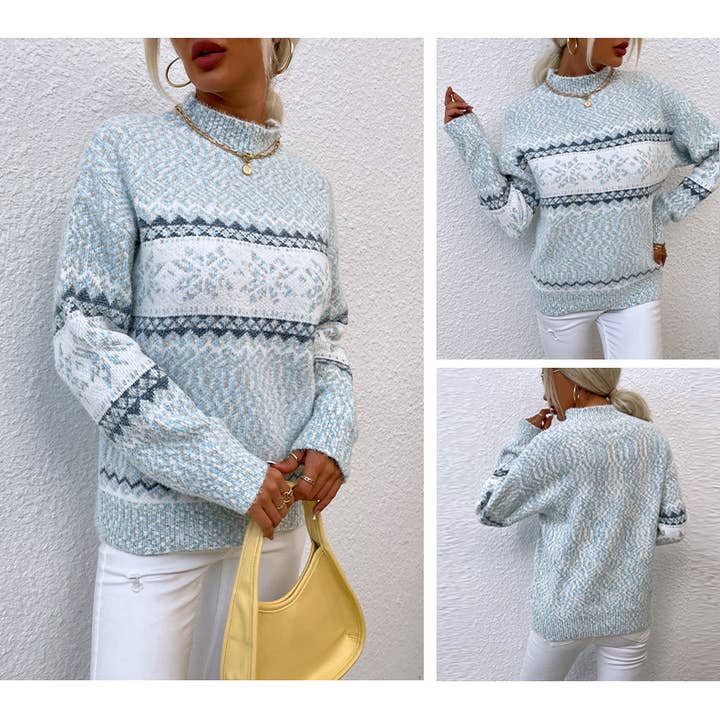 Mapcie - Wholesale Sweatshirt - Women's - Snowflake Pattern Sweater Top4