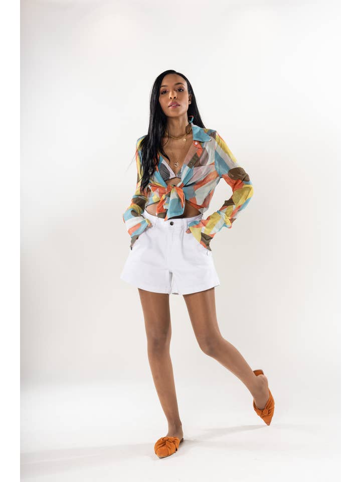 Nina Carter - Wholesale Shorts - Women's - Denim High Waisted Stretch Denim Shorts P2061