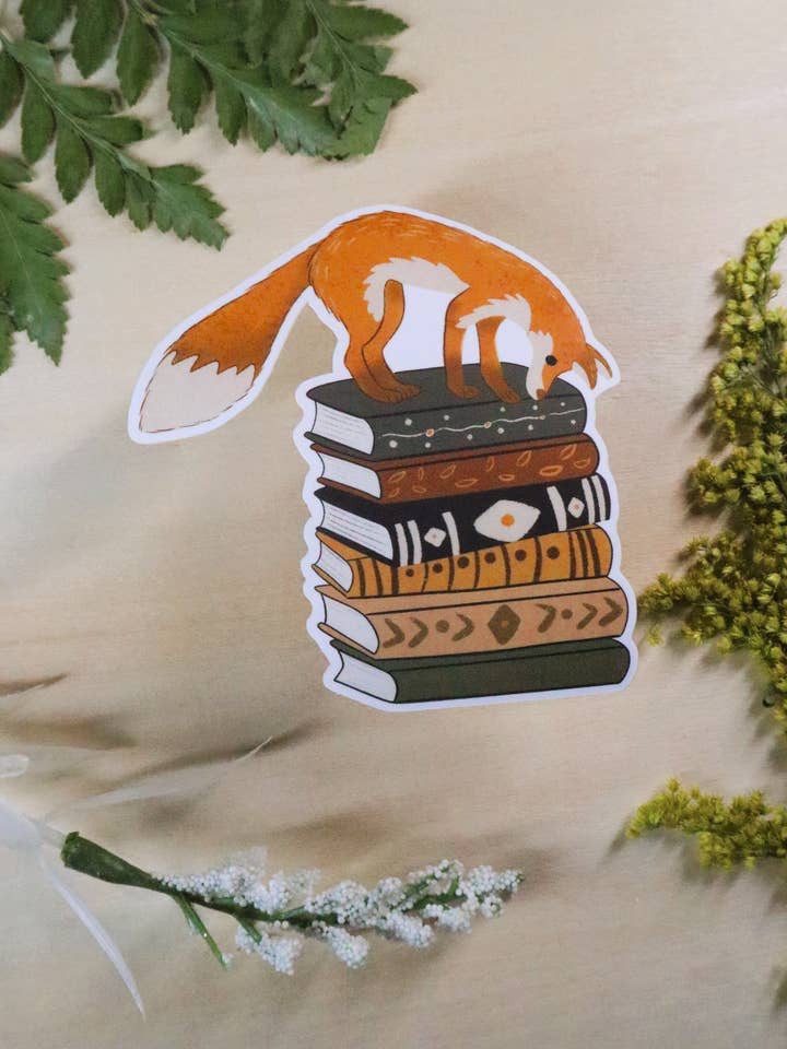 Pegatina de Foxy Reads para venta al por mayor de cozychillart