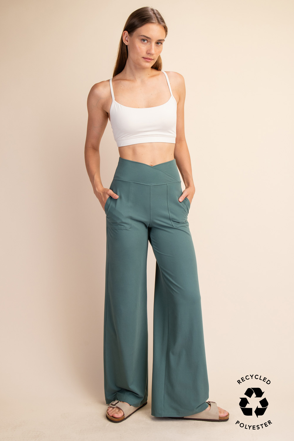 Rae Mode - Wholesale Pants - Women's - RECYCLED BUTTER V WAIST WIDE PANT32