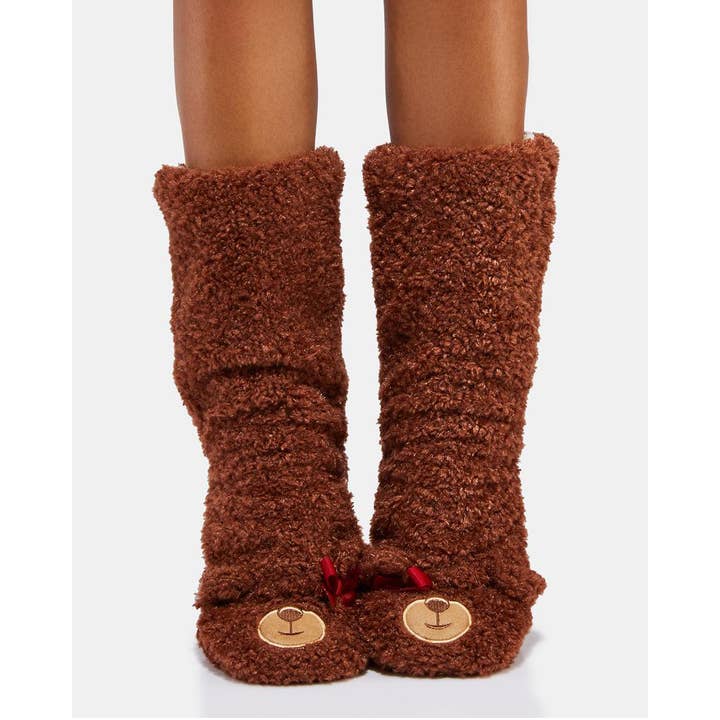 Teddy Burr | Chaussettes Funny Fuzzy House pour femmes pour la vente par Oooh Yeah/Sock It Up/Oooh Geez Slippers