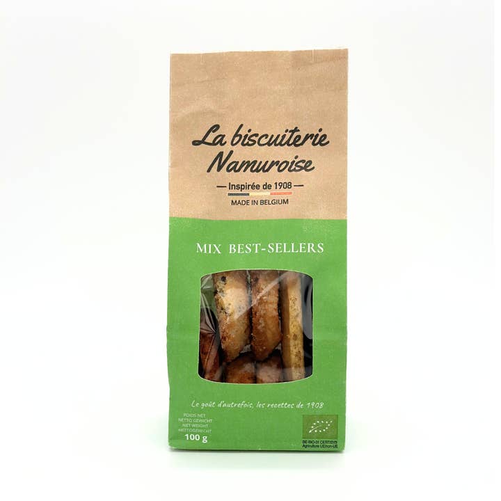 Biscuits - Best Sellers Mix - ORGANIC (BAG 100g) for wholesale by La Biscuiterie Namuroise