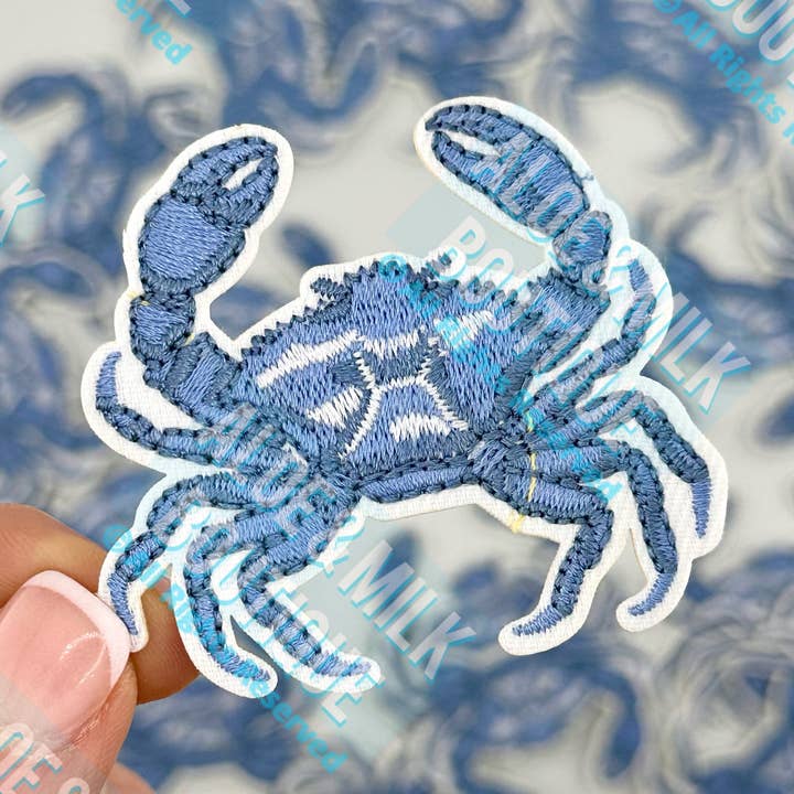Parche de cangrejo azul, parches de cangrejo, tema oceánico, parches de playa para venta al por mayor de Aloe and Milk Boutique