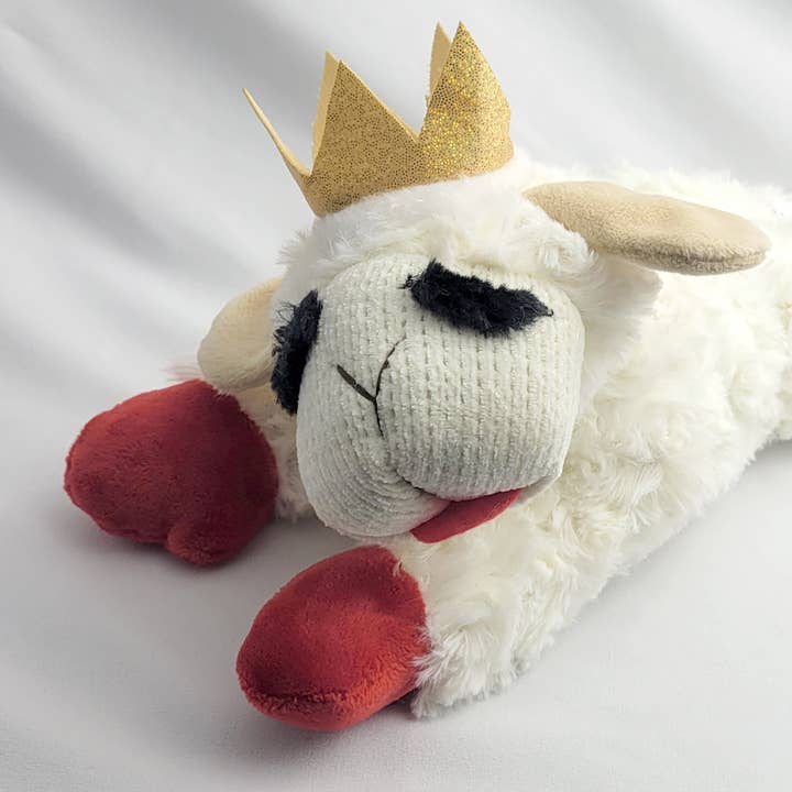 Pet Palette Distribution - Wholesale Pet Plush Toy - Dog - Exclusive! Lamb Chop with Crown Medium 10.5" Plush Dog Toy1