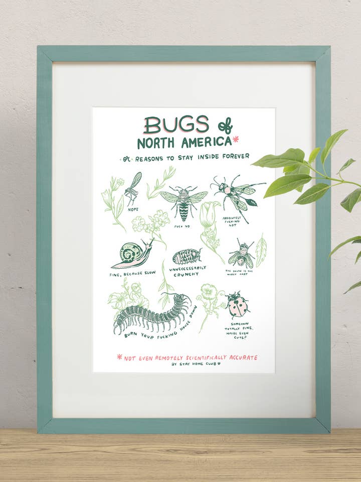 Bugs of North America Print for wholesale by Stay Home Club