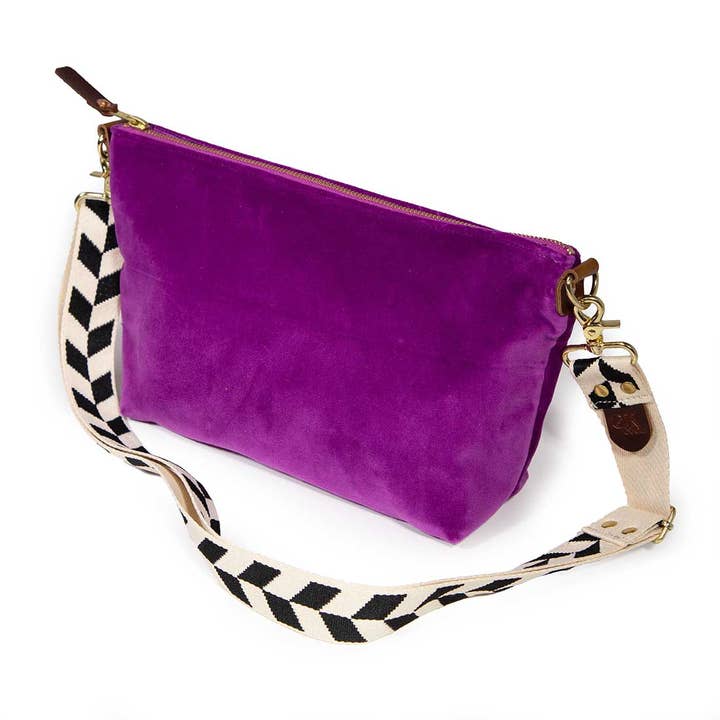 Everyday Velvet Clutch- Fuchsia for wholesale by General Knot & Co.