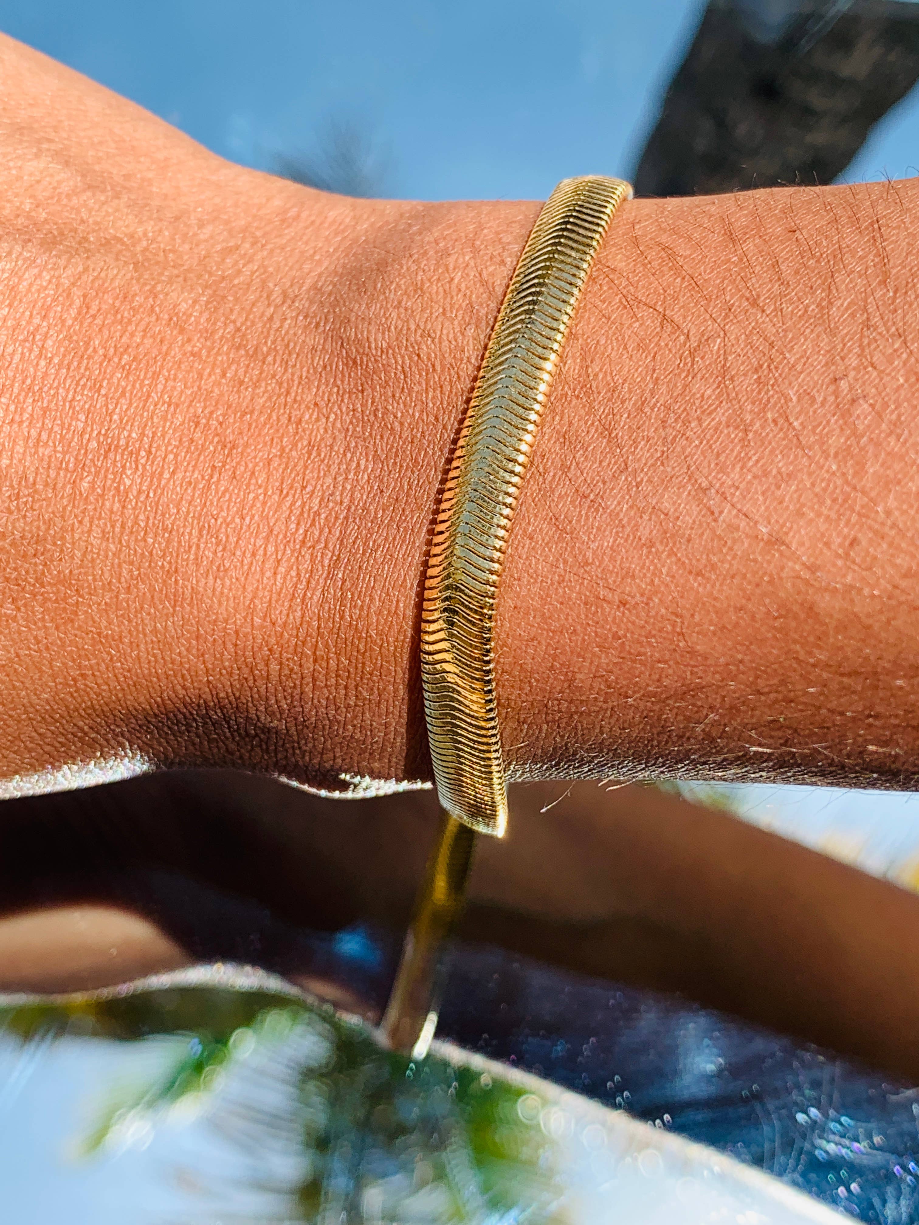 Mali Beads - Wholesale Link & Chain Bracelet - Gold Filled Chunky Herringbone Bracelet – Bold Minimalist Jewelry4