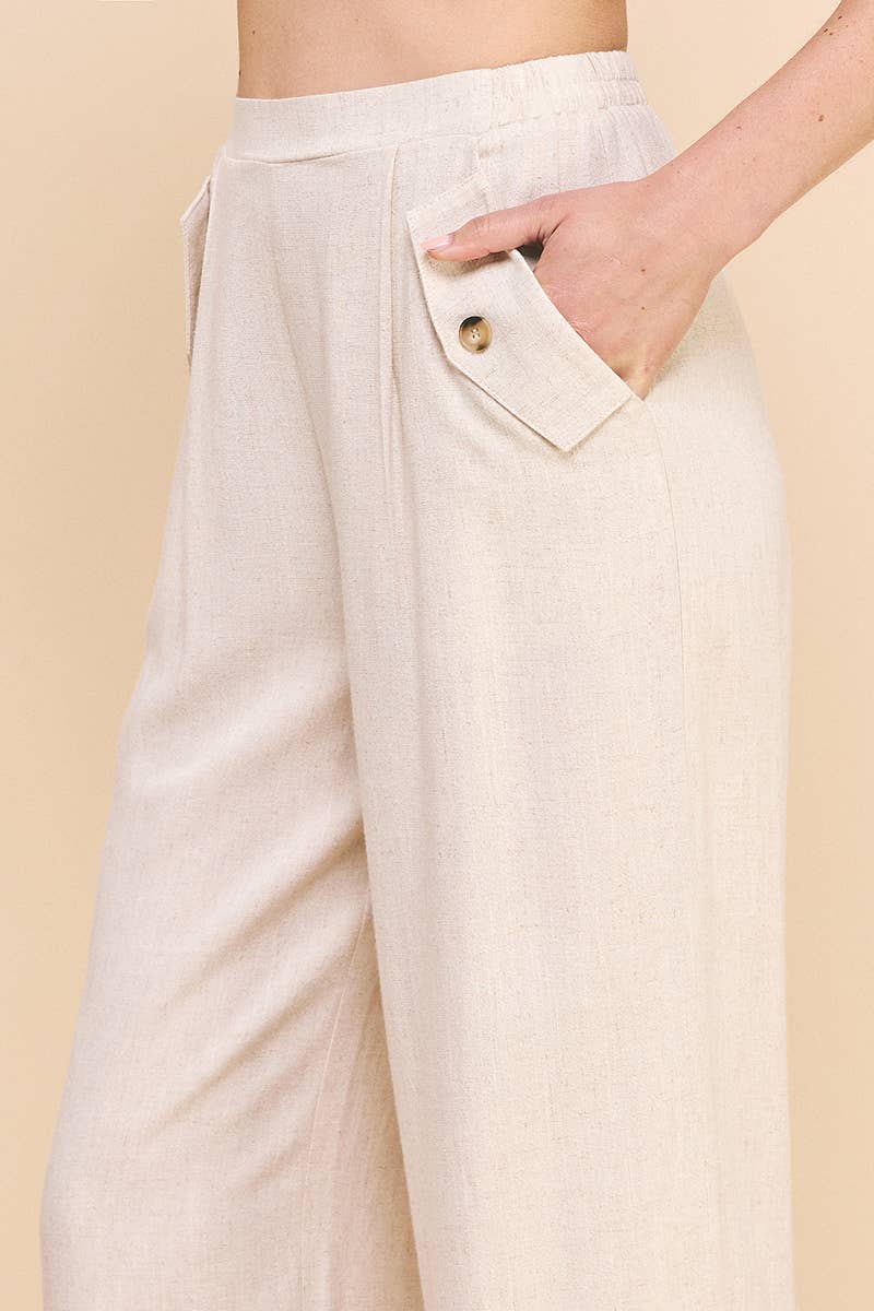 Allie Rose - Vendita all'ingrosso Pantalone - Donna - Pantaloni in morbido lino con tasche11