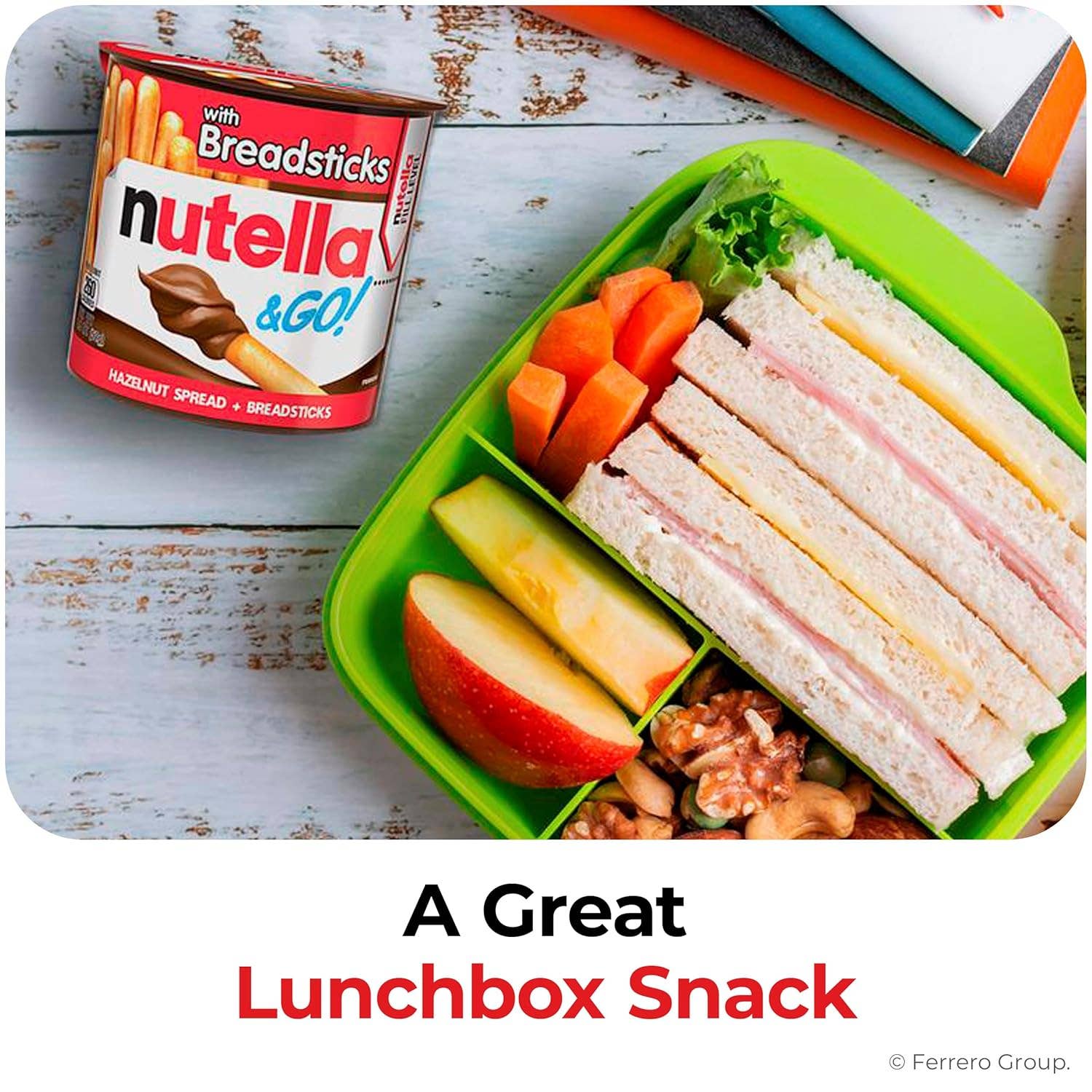 Snacky Candy - Wholesale Chocolate Covered Sweets - Ferrero Nutella & Go With Breadsticks Ferrero 16 pc 1.8 oz3