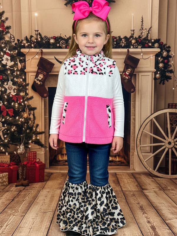 Leopard & white & pink fleece sleeveless girls vest XCH02030 and other Purchase Wholesale white vest. Free Returns & Net 60 Terms on Faire trending on Faire.
