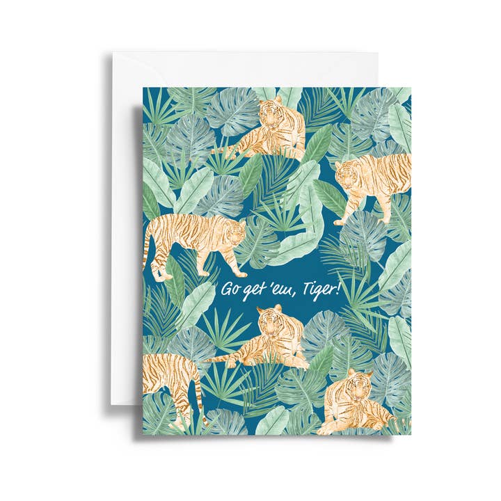 Vai buscá-los, Tigre | Padrão de Folha Tropical por atacado de Stacy Hsu Design & Illustration