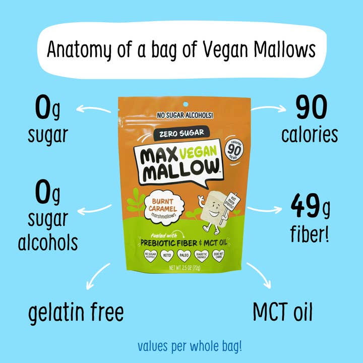 Max Sweets – wholesale Marshmallow – VEGAN Burnt Caramel Marshmallows - Sugar Free Marshmallow