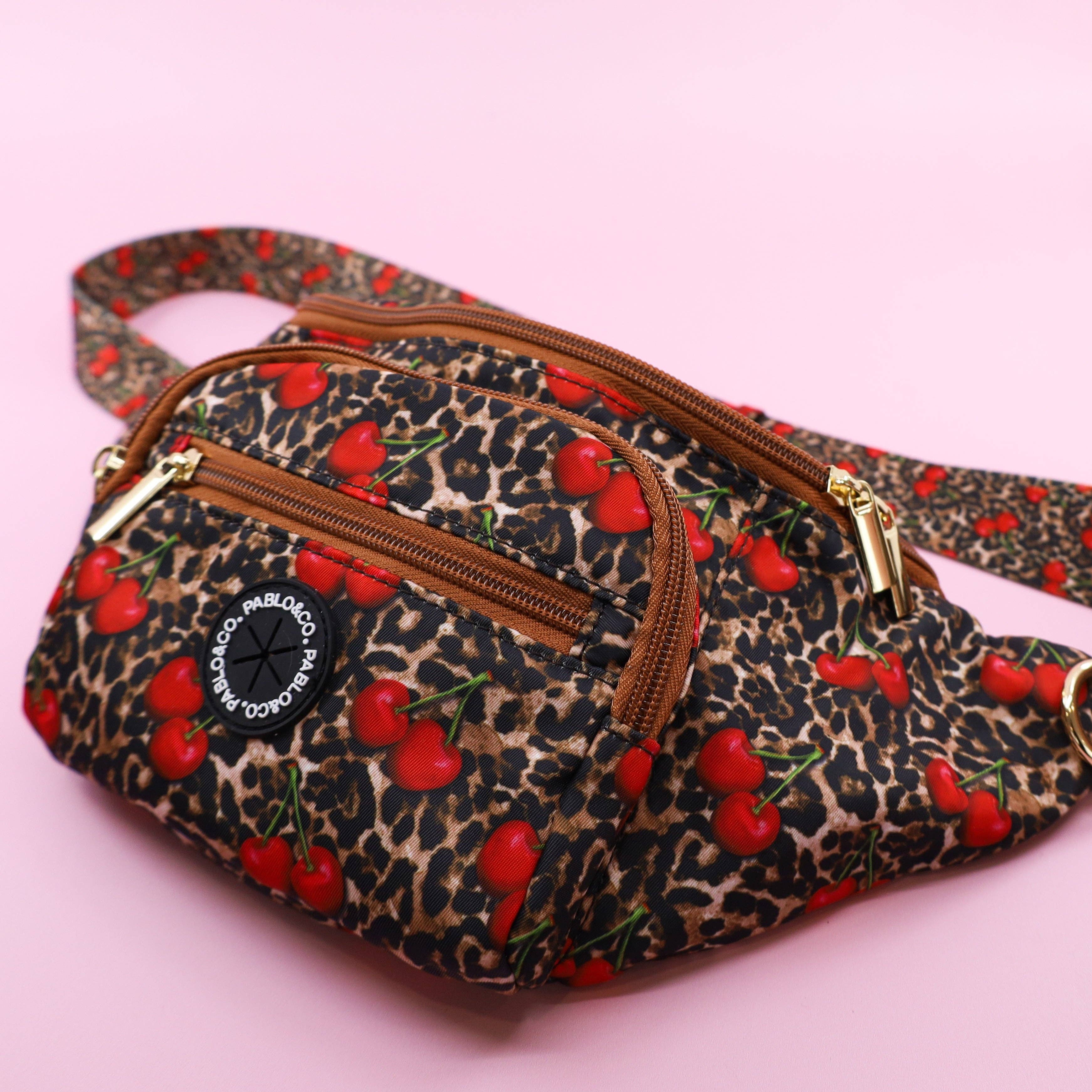 Pablo & Co. Boutique - Wholesale Pet treat bag – Dog - Leopard Cherries: The Ultimate Bumbag4