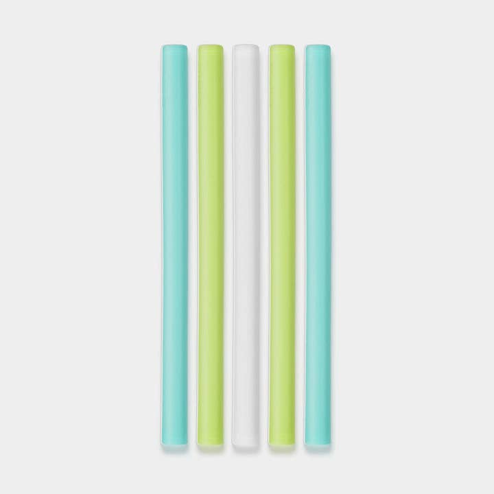 GoSili® 5.625" Mini Silicone Cocktail Straws, Eco-Friendly Reusable Soft Drinking Straws, Short, 5pk for wholesale by GoSili