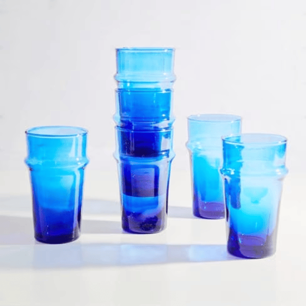 High crafty - Wholesale Drinking Glass/Cup - Authentic Moroccan Beldi Tea Glasses – Set of 6 Handblown Gl0