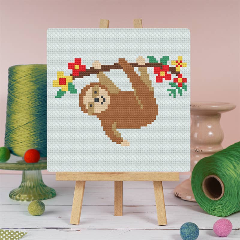 Caterpillar Cross Stitch - Wholesale Embroidery/Cross Stitch Supplies - Sloth - Junior Cross Stitch Kit