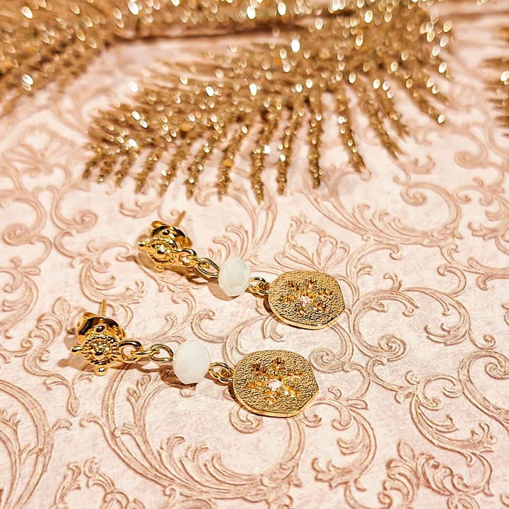 Perlenschleifen goldene Anhänger Schneeflocke für den Großhandel von Lydée Déco