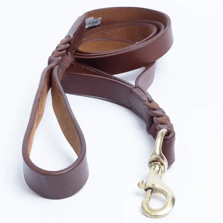 Angel Pet Supplies Inc. - Wholesale Pet Leash - Dog - Leather Braided Leash DBL Handle by ANGEL™2