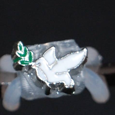 Breloque en forme de colombe avec feuille pour la vente par Www.eyeglasssesdecorations.com