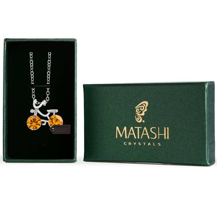 Matashi - Wholesale Pendant/Charm Necklace - Matashi Rhodium Plated Extendable Bicycle Necklace for Women