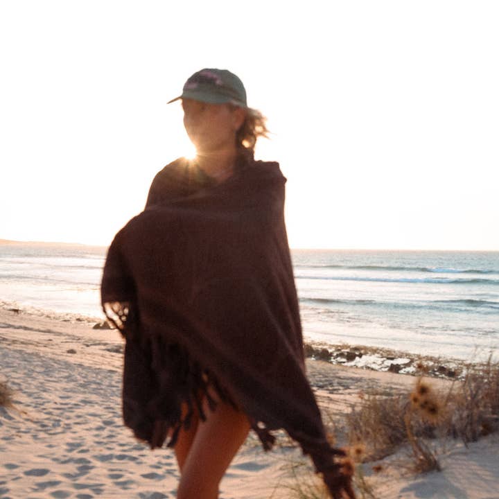 Salty Shadows - Wholesale Beach towel - Brown Cotton Traveller Terry Towel1