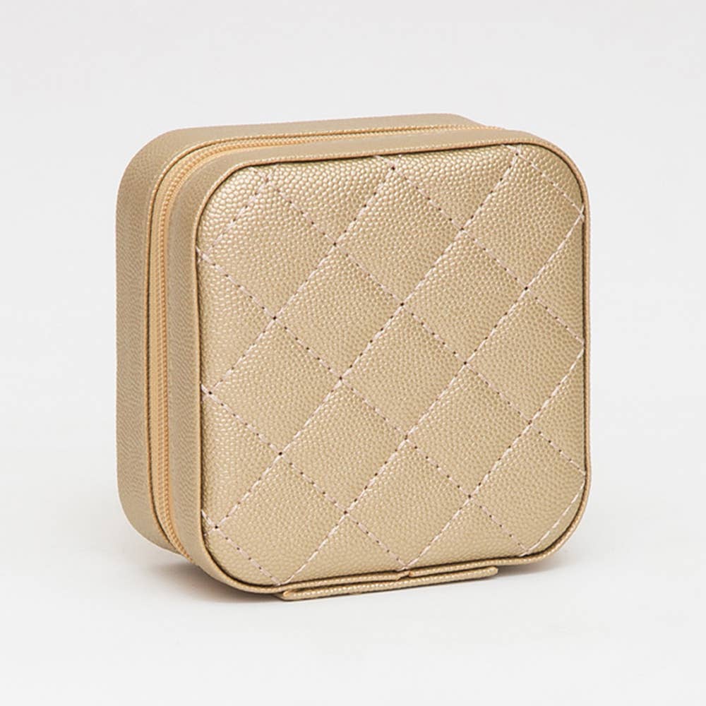 Sensibling Corp. - Wholesale Jewelry Box/Organizer - Faux Caviar Leather Portable Square Jewelry Box
2