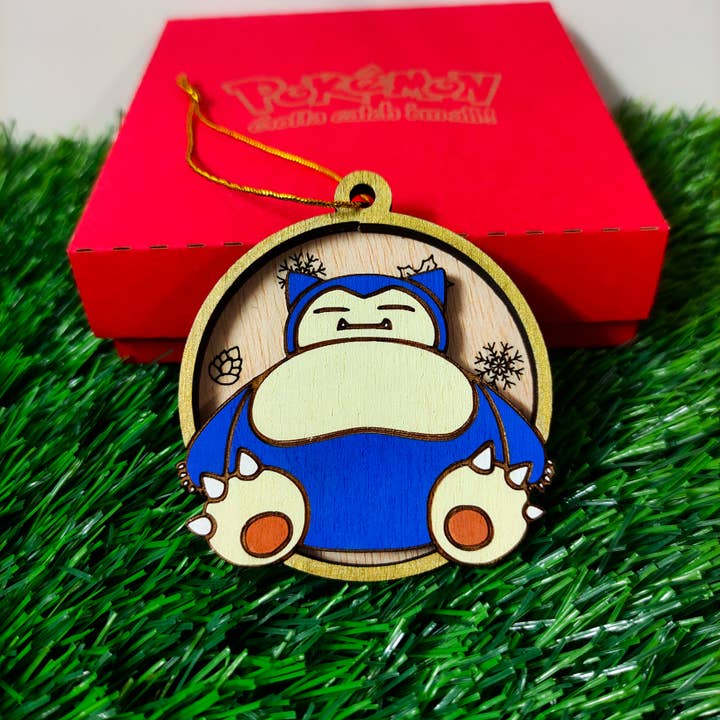 Wooden Colorful Pokémon Christmas Ornaments - Snorlax for wholesale by Herbs&Belles