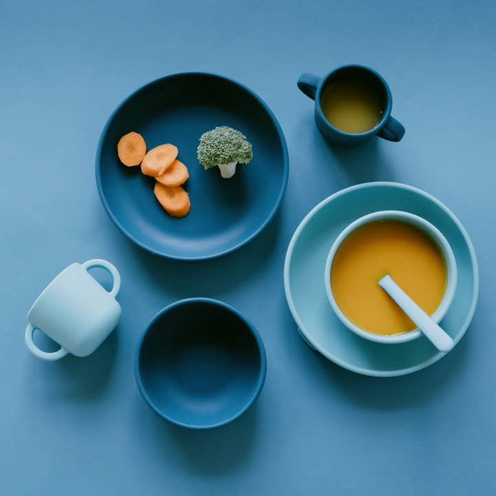 EKOBO - Wholesale Dinner Plate - Kids & Baby - Silicone Suction Plate - Lagoon1