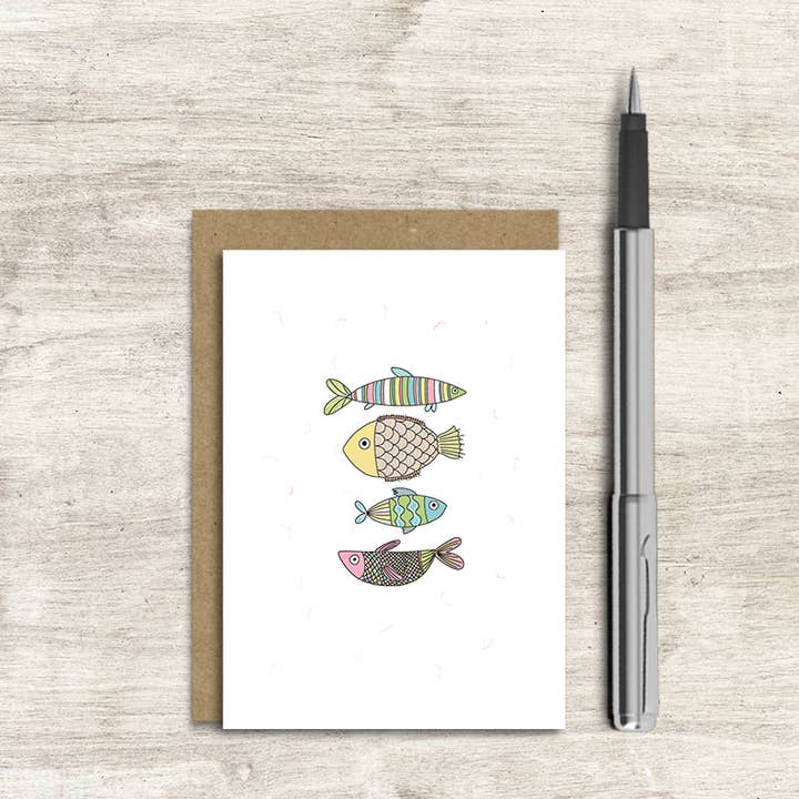 Blank - Peces - (100% Desnudo) - Tarjeta de Felicitación para venta al por mayor de Dandelion Stationery