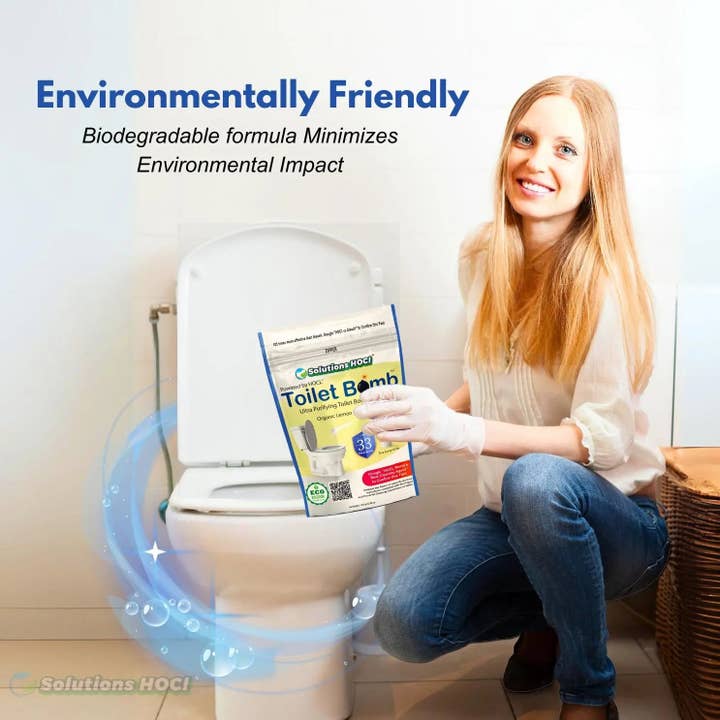 SolutionsHOCL - Vente Nettoyants pour toilettes - Bombe de toilette SolutionShock® - Parfum de citron biologique10