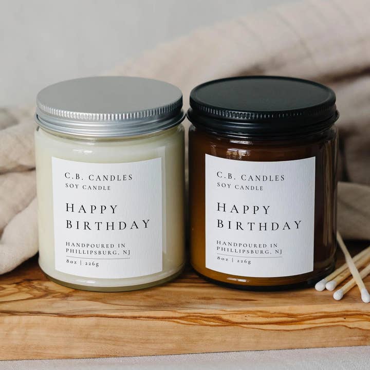 Bougie Joyeux anniversaire pour la vente par C.B. Candles