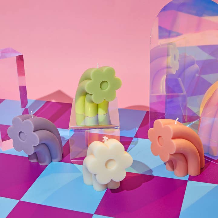 Vela de cera de abejas y soja en forma de flor de para venta al por mayor de YUI BROOKLYN