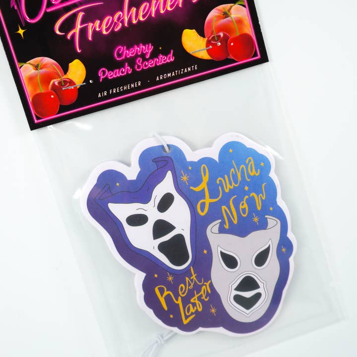 Lucha Now, Rest Later (Cherry Peach Scent) Air Freshener for wholesale by PARTIMEWORKS