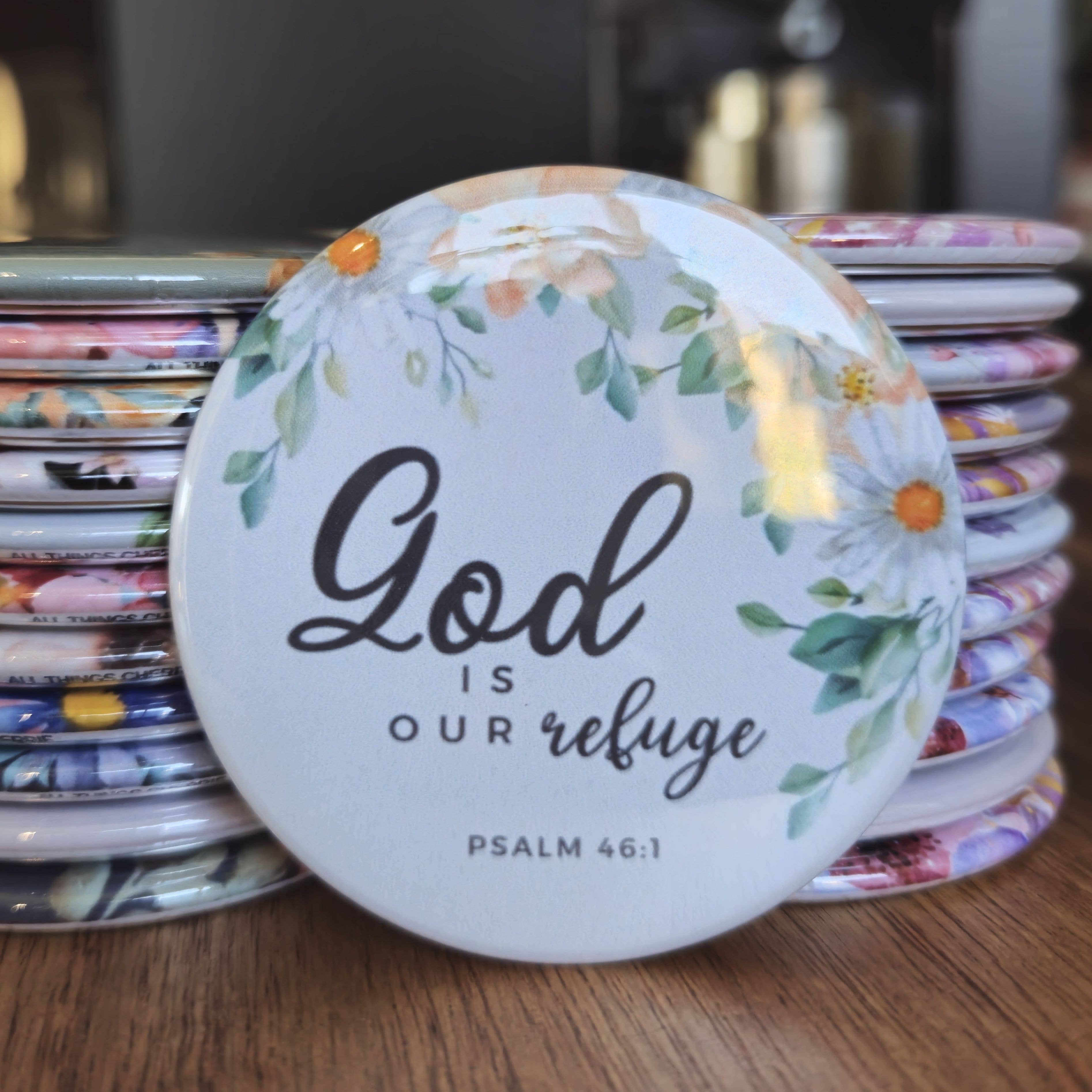 All Things Cherrie - Wholesale Magnet - God is Our Refuge Christian Magnet0